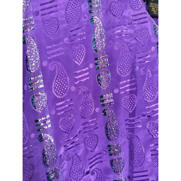 4272). Mystique Purple Heart Paisley Peint  Kaftan Dress One Size fits All - Picture 5 of 7